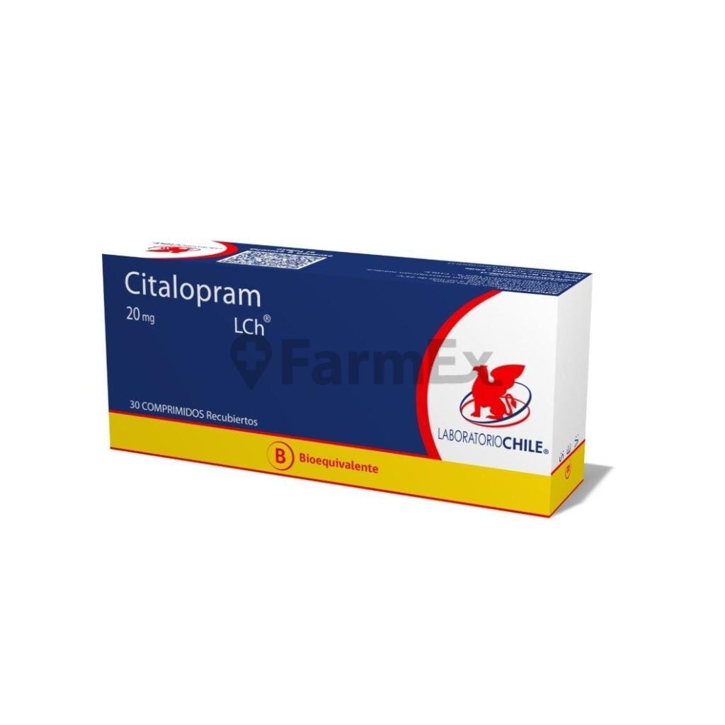 Citalopram 20 mg x 30 comprimidos Farmex-BanMedica-Persistente